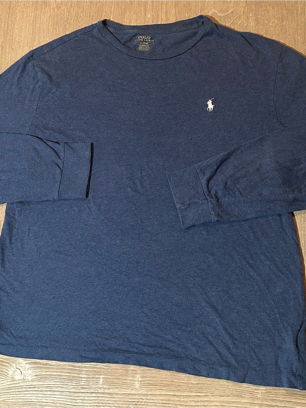Polo Ralph Lauren Men's Classic Fit Long Sleeve T-Shirt Heather Navy Blue - XL